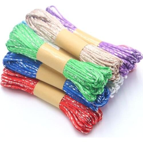 10M diameter 2MM silver silk double color rope DIY hand-woven color matching color gift packaging scissors wedding birthday part