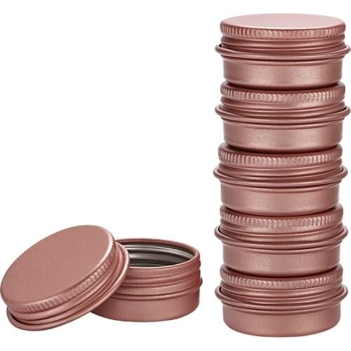 100Pcs Empty Matte Rose Gold Aluminum Jar Tin 5g 10g 15g 30g 50g Pot Nail Art Makeup Lip Gloss Empty Cosmetic Tins Containers