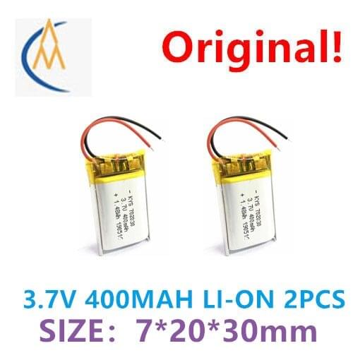 2PCS 702030 3.7V 400mah 752030 682030 electric toothbrush razor polymer battery audio Bluetooth navigator solar toy model