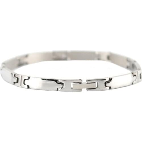 2016 new style hot sale stainless steel 19.5CM silver color bracelet for women
