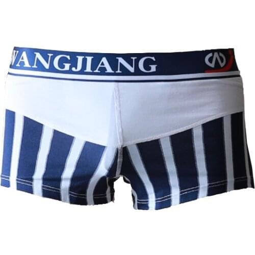 2020 Sexy Men Cotton Boxers Shorts Mens Striped Homewear Cuecas Sleepwear Boxer Homme Underwear Male Gay Penis Underpants