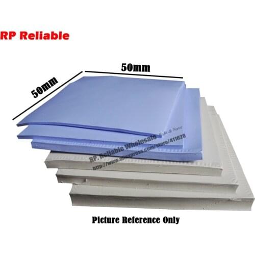 4pcs 50mm*50mm*1.0mm Blue/Gray Soft Silicone Thermal Pads Mat for IC Chip Heat Sink Hot Transfer, Heat Conduct --- RP Reliable