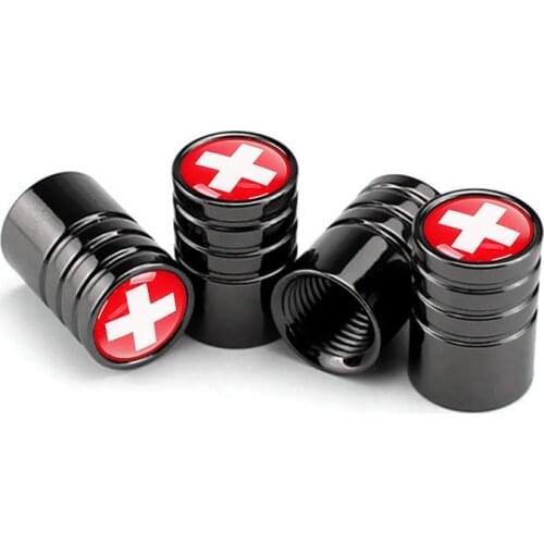 4pcs Swiss Flag Bike Moto Car Tires Wheel Valve Cap Cover Car Styling for Fiat for Audi for Ford for Bmw Mini for Jeep for Honda