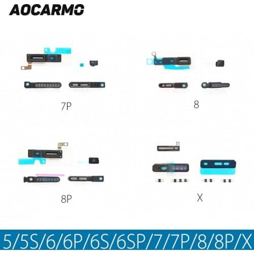 Aocarmo Full Set Dust Net Ear Speaker Loudspeaker Mic Mesh With Adhesive For iPhone 5 5S 6 6P 6S 6SP 7 7P 8 8P X
