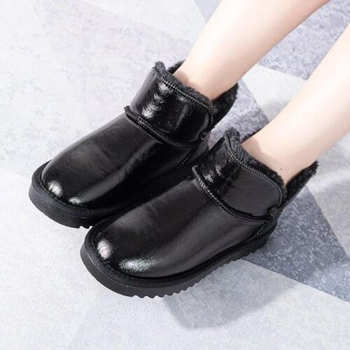 Shiny Snow Boots Women 2021 Winter New Style Plus Velvet Thick Warm Cotton Shoes Korean Version of All-match Casual Snow Cotton