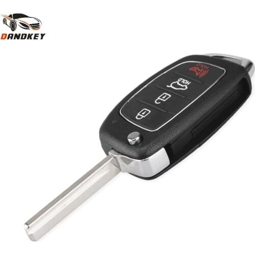 Dandkey Replacement 4 Buttons Folding Flip Remote Key Shell Case For Mistra Hyundai Solaris Ix35 Ix45 Series 2 Verna