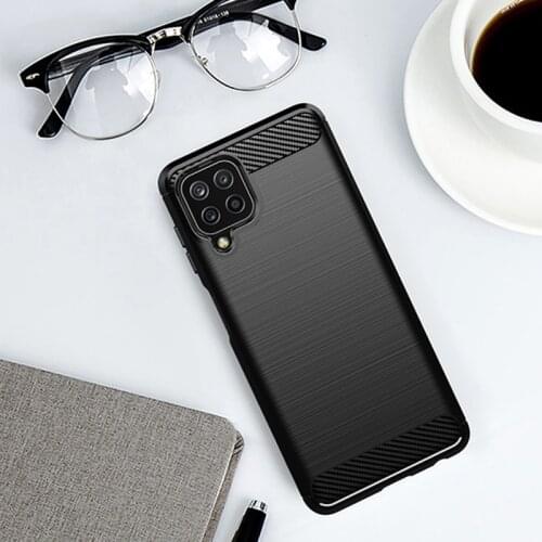 Carbon Fiber Case For Samsung Galaxy A22 Case Shockproof Silicone Cover For Samsung Galaxy A22 4G Case for Samsung Galaxy A22 4G