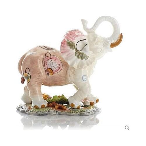 FLOWERS CERAMIC ELEPHANT HOME DECOR CRAFTS ROOM DECORATION CERAMIC KAWAII ORNAMENT PORCELAIN GARDEN ANIMAL FIGURINES DECORATION