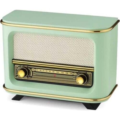 Wooden Rechargable Nostalgic Radio Green