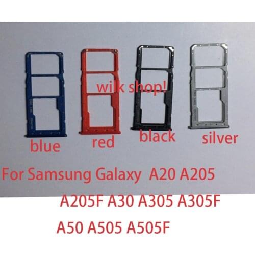 Sim Tray Holder For Samsung Galaxy A10 A105F A105 A20 A205 A205F A30 A305 A305F A50 A505 A505F SIM Card Tray Slot Repair Part