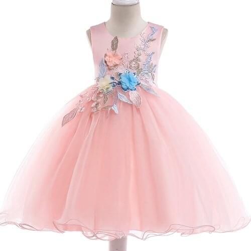 Baby Flower Girls Dress Embroidery children Princess formal Party Wedding Dress for Girls Toddler Children Birthday Dress 5 6 8