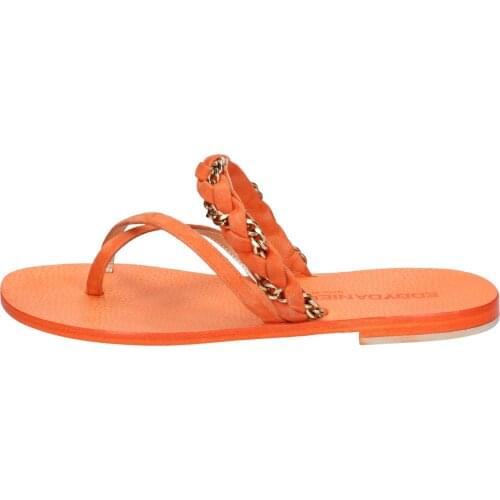 EDDY DANIELE sandals women suede Orange