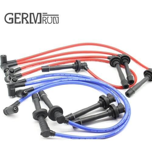 RACING SPARK PLUG WIRE 10.2MM FOR 1988-2000 SOHC HOND@ CIVI*C D15/D16 BLUE/RED
