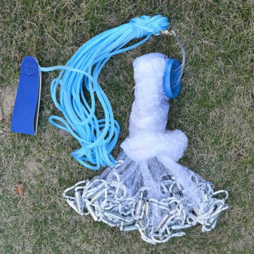 Cast Nets With Sinker Or Without Sinker 2.4M-7.2M Fishing Trap Nets Hand Throw Cast Net Nylon American Style Catch Fishing Net