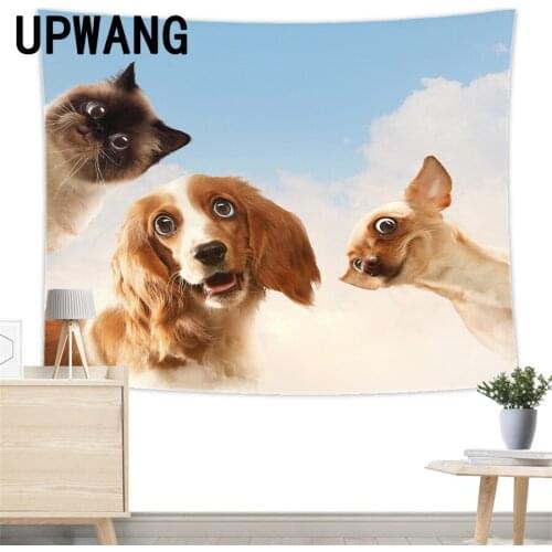 Cartoon Cute Dog Tapestry Wall Hanging Sandy Beach Picnic Rug Camping Tent Sleeping Pad Home Decor Bedspread Sheet Wall Cloth