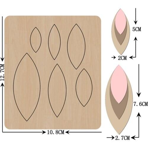 Layer drop earring wooden cutting dies Mold & punch die template for cutter fabric leather diy earrings pendant birthday gift