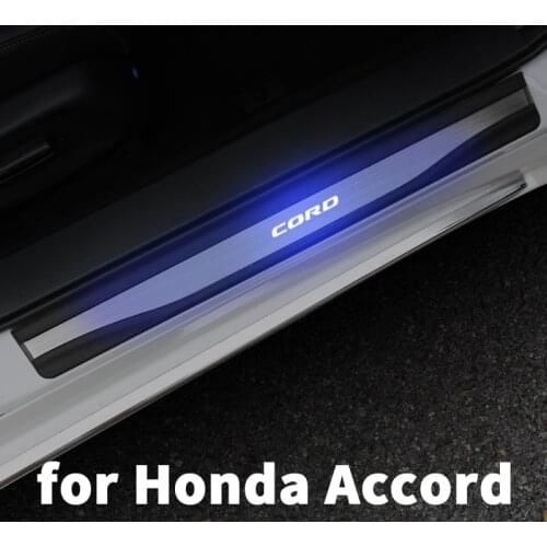 Door sill bar with LED lights welcome pedal foot pedal door strip modification accessories For Honda Accord 10th 2018 2019 2020