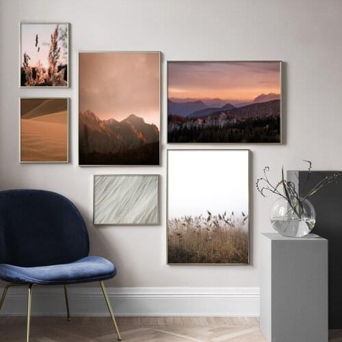 Mountain Forest Desert Plant Abstract Wall Art Canvas Painting Nordic Posters And Prints Wall Pictures For Living Room Decor