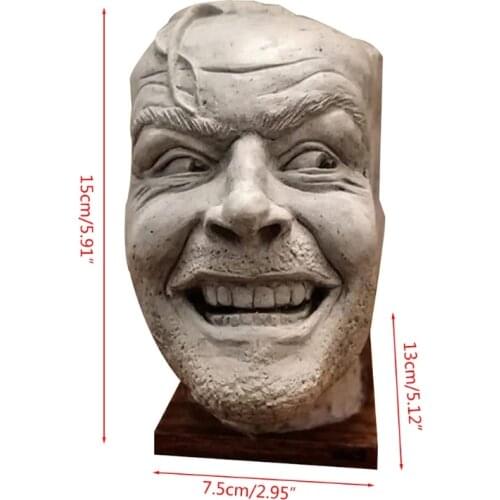 Heres Johnny Sculpture of The Shining Resin Desktop Ornament Bookend Library Funny-face Book Shelf Statue Figurine Home