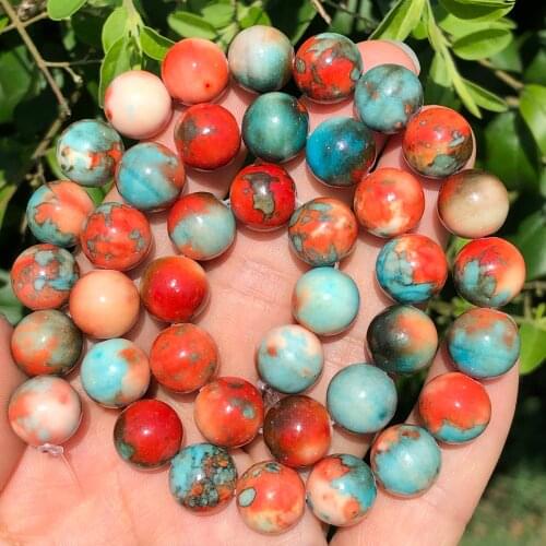 Natural Stone Double Rainbow Dots Rain Jaspers Round Loose Beads for Jewelry Making DIY Woman Bracelet Necklace 4/6/8/10/12mm