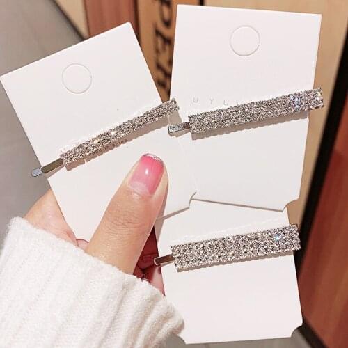 New Women Luxury Shining Crystals Barrettes Sweet Party Hair Ornament Hairpins Side Clips Headband Fashion Hair Accessories