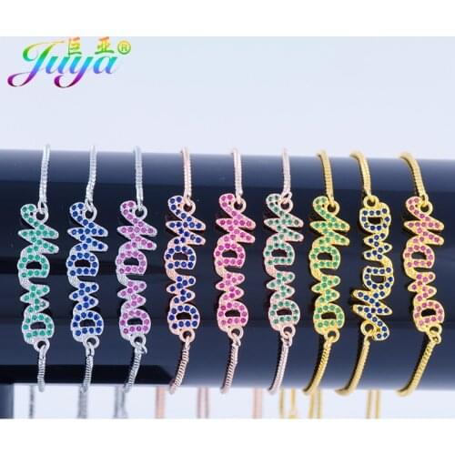 Newest Arrival 2017 Fashion Micro Pave Zircon MaMa Connector Charm Women Bracelets For Thanksgiving Day Christmas Gift