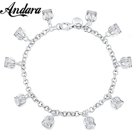 New 925 Silver Bracelet Small Crown Bracelet Fashion Jewelry For Woman Charm Jewelry Gift