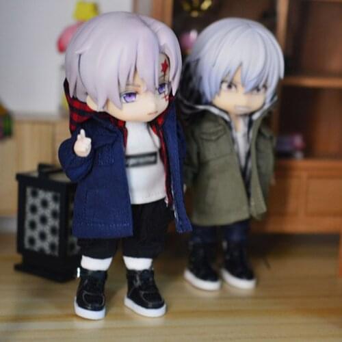 Ob11 baby clothes molly P9 baby clothes ins Parka Plaid Shirt doll clothes coat Doll accessories