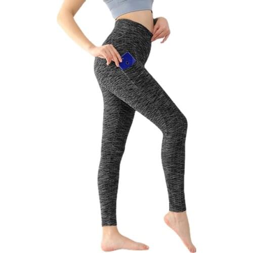 Gray Yoga Pants with Pocket Womans Gym Leggings Sport Women Fitness Stretchy Black Pants High Waist Yoga Leggings Gym Wear