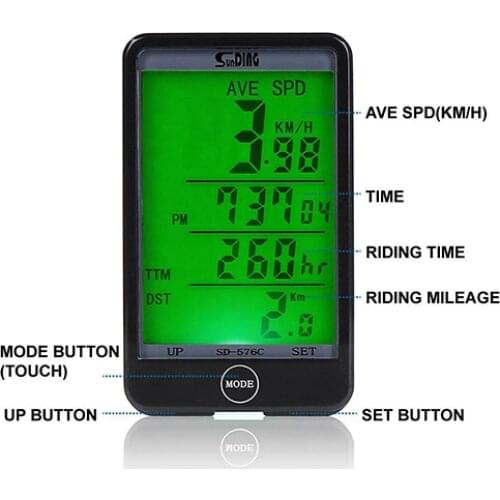 MTB Bike Bicycle Speedometer Cycling Computer Odometer LCD Backlight Dispaly Speedometer Bicycle Computer