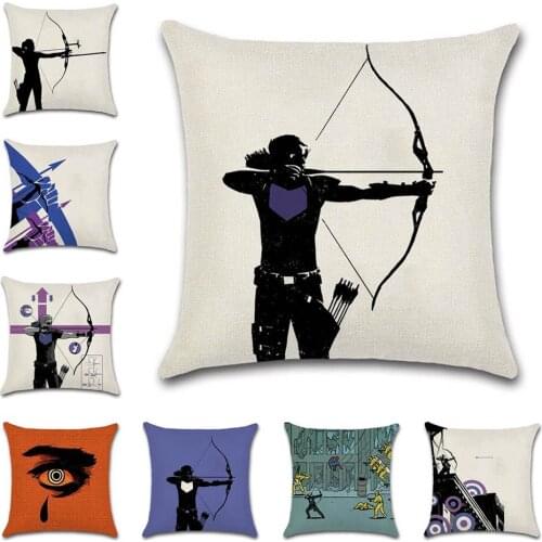 Sports Archery Cartoon Cushion Cover Decorative Home Sofa Chair Car Seat Friend Kids Bedroom Gift Pillowcase Throw
