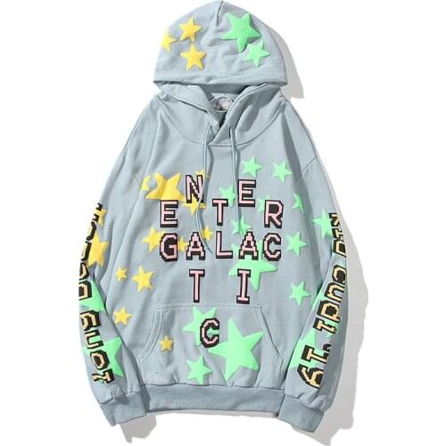 Kanye West Letter Print Luminous Stranger Things Hoodies Men and Women Hanrajuku Stretwear Oversize Sweatshirt Hip Hop Hoody