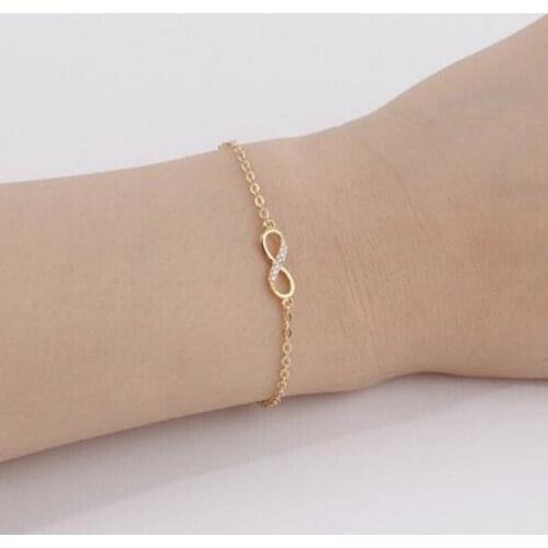 Women Diamond-Encrusted Bracelet Chic Design Eternal Love Eight Exquisite Workmanship Girlfriend Birthday Gift Favorite