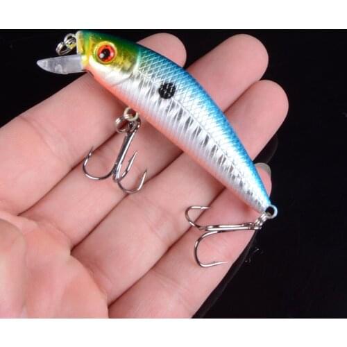 1Pcs 7cm 7.4g Artificial Hard Bait Laser Minnow Fishing Lure pesca hooks fish wobbler tackle crankbait With 3D Eyes