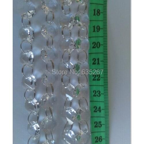 10M/Lot Crystal Garland wedding strand 70pcs10mm Octagonal Glass beads with 8mm rings Wedding & Christmas Decoration
