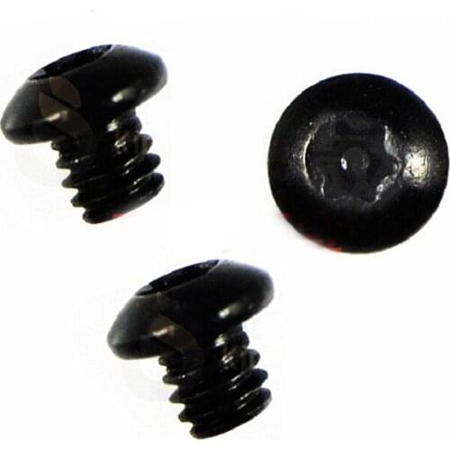100pcs M3x6mm-12mm Carbon Steel Pan Head Hexagonal Columns Round Head Six Stars Plum Flower Pin Anti-Theft Screws Black