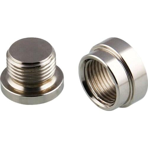 2PCS/Set O2 Oxygen Sensor Connector Weld On Bung & Plug Wideband Nut & Cap Kit Stepped Nut Adapter M18x1.5