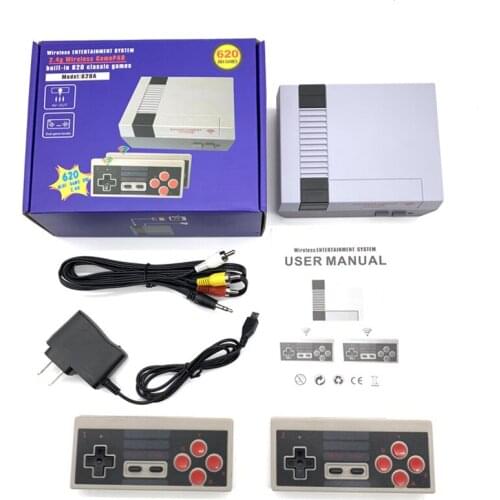 2021 Wireless Entertainment System Built-in 620 Classic Games Retro Family Video Game Console AV Out With 2.4G 2 Gamepad For NES
