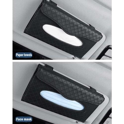 Car Tissue Box Towel Sets Car Sun Visor chair back hanging type Tissue Box Holder Auto Interior Storage Decoration Accessories