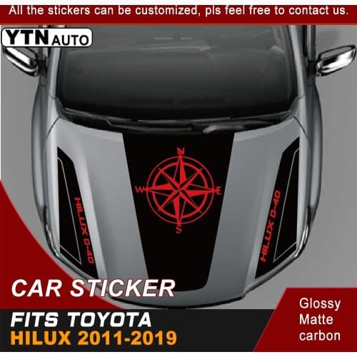 Car exterior D-4D off road compass mountain decal hood graphic vinyl car sticker customs For toyota hilux revo vigo 2011-2019