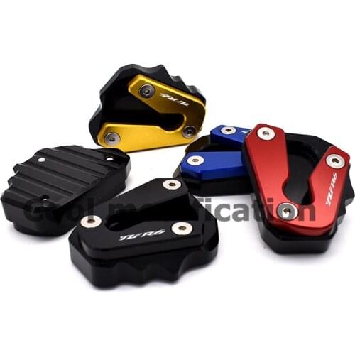 Motorcycle Foot Side Stand Extension Pad For YAMAHA YZF R6 YZF-R6 YZFR6 2020-2021 Side Support Plate Side Seat Foot Brace