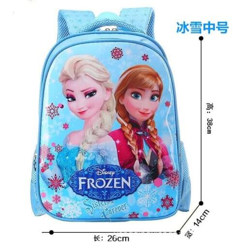 Disney princess Children cartoon primary bag for school reduction bag girl boy Frozen Elsa bag for school kid backpack