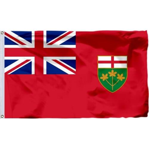 Ontario Flag 150X90cm (3x5FT) 120g 100D Polyester Free Shipping Canadian Provinces