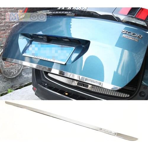 STAINLESS STEEL REAR HATCH TRUNK DOOR LID TAILGATE BODY MOLDING FOR PEUGEOT 5008 2017 2018 2019 ACCESSORIES