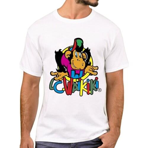 TEEHUB Hipster LC Waikiki Monkey Printed Men T-Shirt Fashion Halftone Colorful Monkey T Shirts Short Sleeve Tshirts Cool Tee