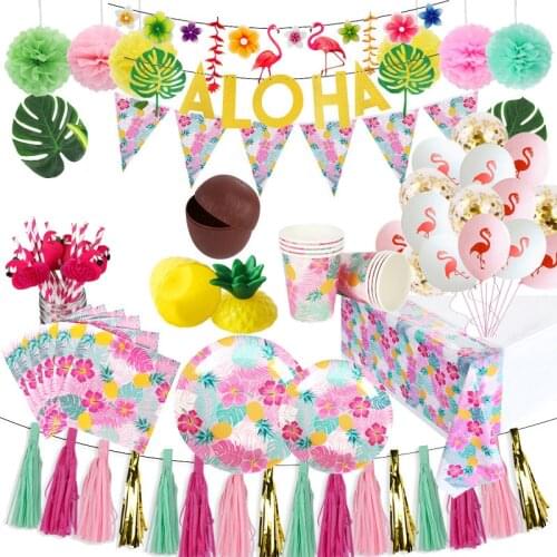 Hawaii Party Luau Flamingo Party Flamingo Decoration Pineapple Summer Party Birthday Hawaiian Party Decoration Supplies