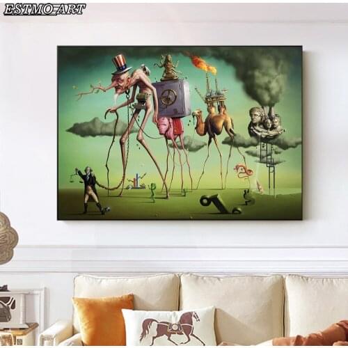 Canvas Picture Movie Poster"The American Dream" By Salvador Dali Wall Art Canvas Painting Abstract Wall Art Decorative Paintings