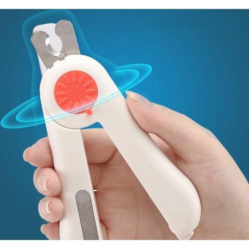 New Pet Nail Clippers Dog Cat Stainless Steel Two-color Labor-Saving Nail Clipper With LED light Beauty Cleaning Supplies