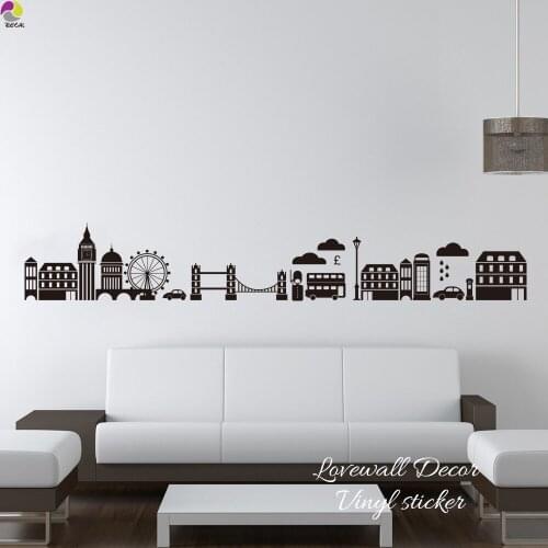 London Skyline Wall Sticker Living Room Sofa London Landmark Wall Decal London Dorm Decor Cityscape Modern Nursery Decor Vinyl