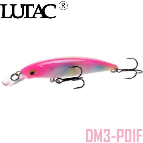 LUTAC Fishing Minnow Floating lure 3D eyes Plastic Hard bait Artificial Fishing tackle lure VMC treble hook Good quality